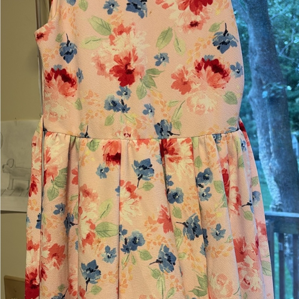 Wonder Nation Floral Kids Dress in Pink and Blue